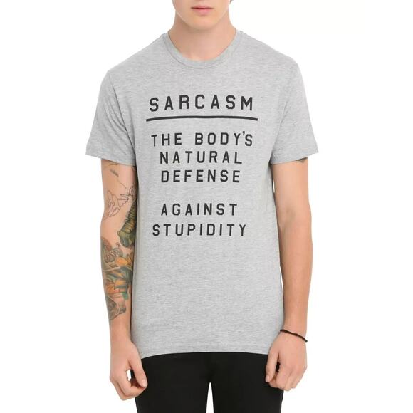 Black Matter Mens Tee Sz M Sarcasm The Body's Natural Defense Against Stupidity - Picture 3 of 12